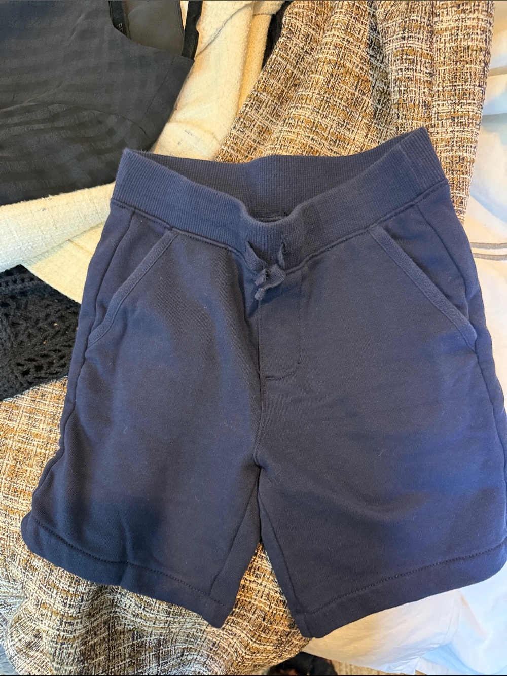 Janie and Jack Navy Knit Drawstring Shorts